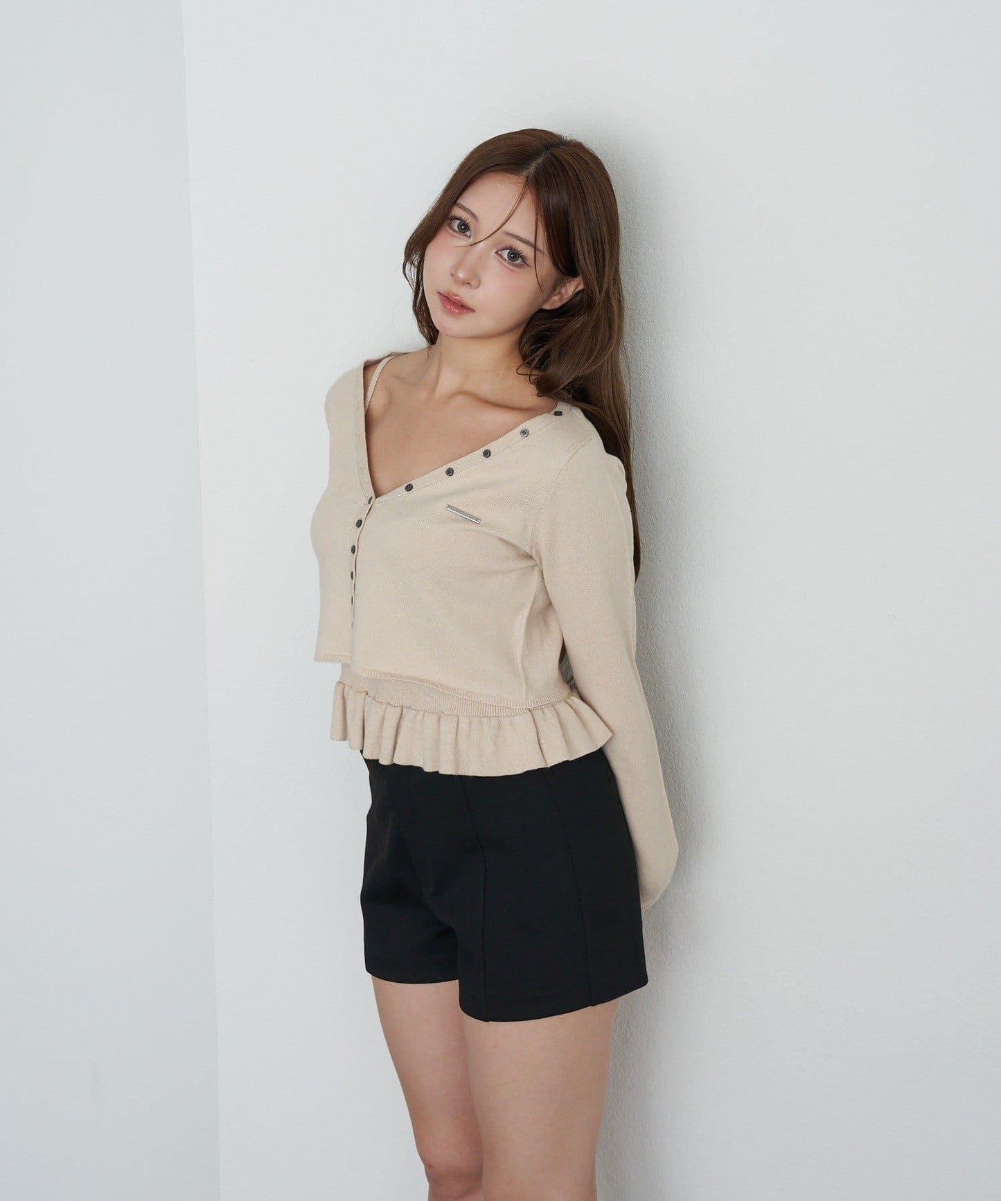 【RAY CASSIN】荷葉邊吊帶套裝開衫