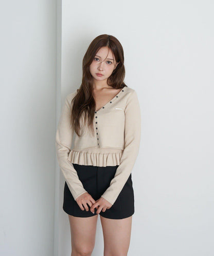 【RAY CASSIN】荷葉邊吊帶套裝開衫