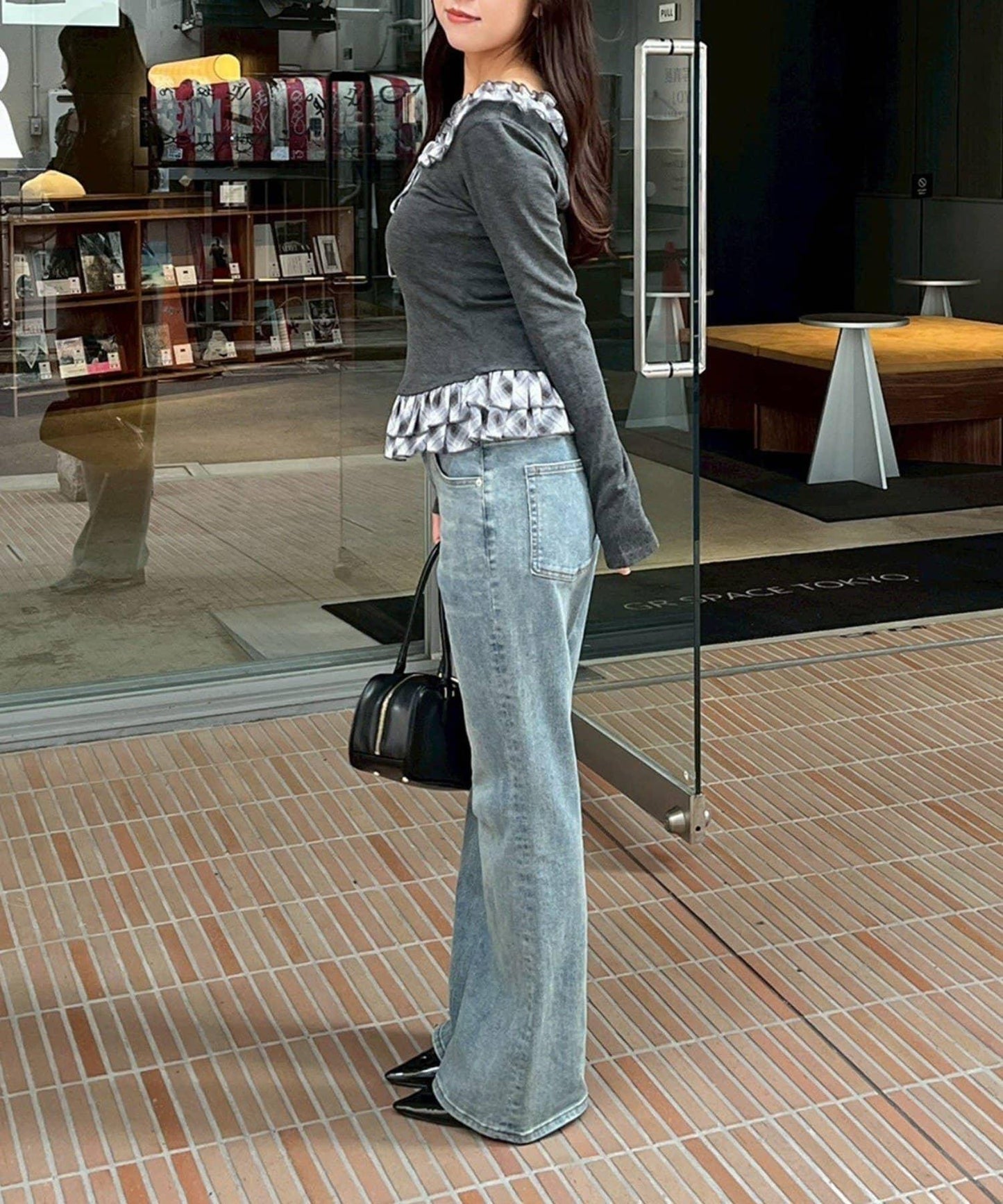 【主角級設計】格紋荷葉邊T恤