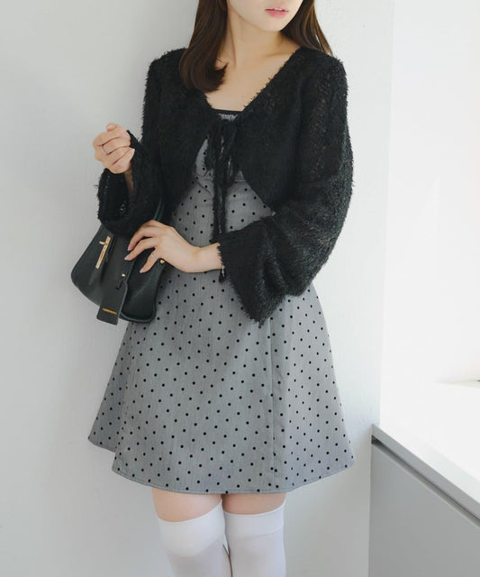 參戰服裝難民必看♪【RMAF】毛絨開衫×迷你連衣裙套裝
