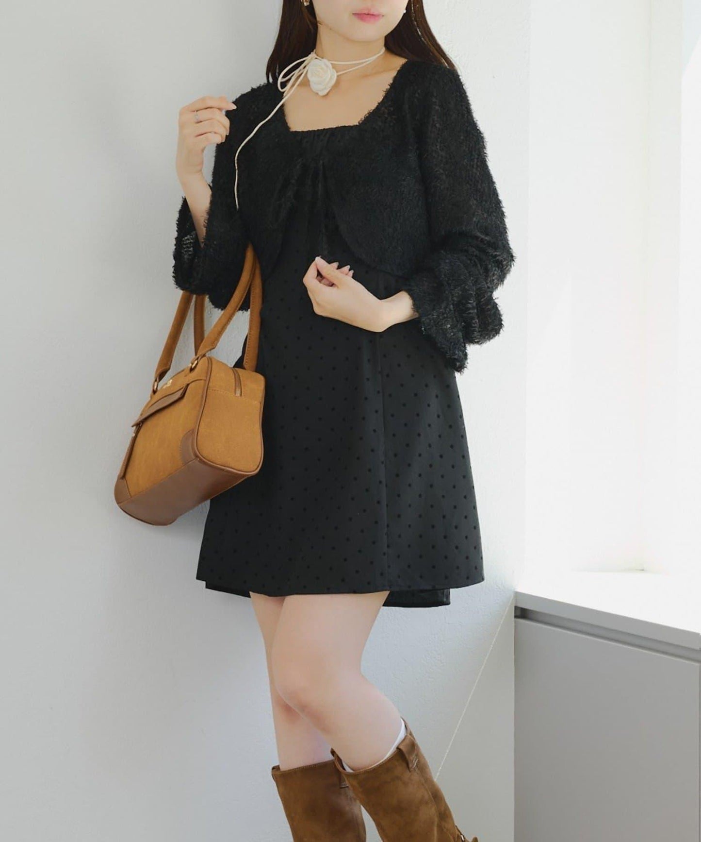 參戰服裝難民必看♪【RMAF】毛絨開衫×迷你連衣裙套裝