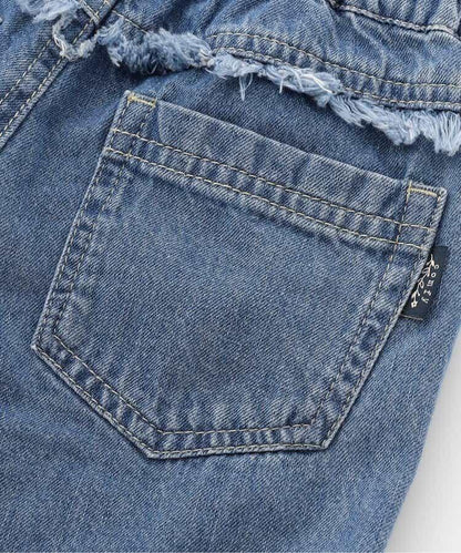 流蘇裝飾牛仔褲 10分褲