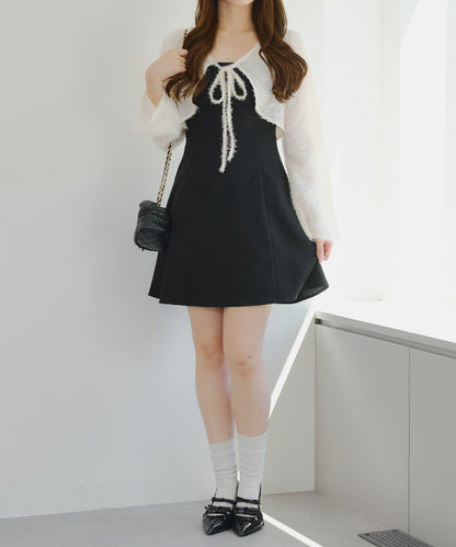 參戰服裝難民必看♪【RMAF】毛絨開衫×迷你連衣裙套裝