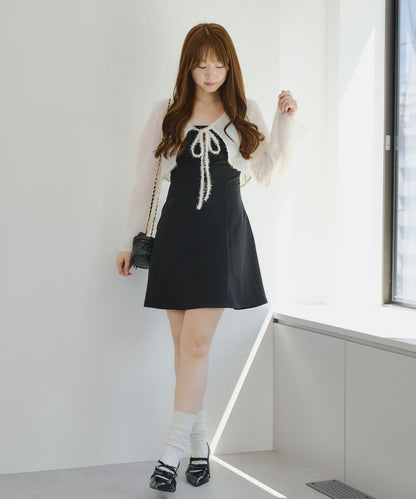 參戰服裝難民必看♪【RMAF】毛絨開衫×迷你連衣裙套裝