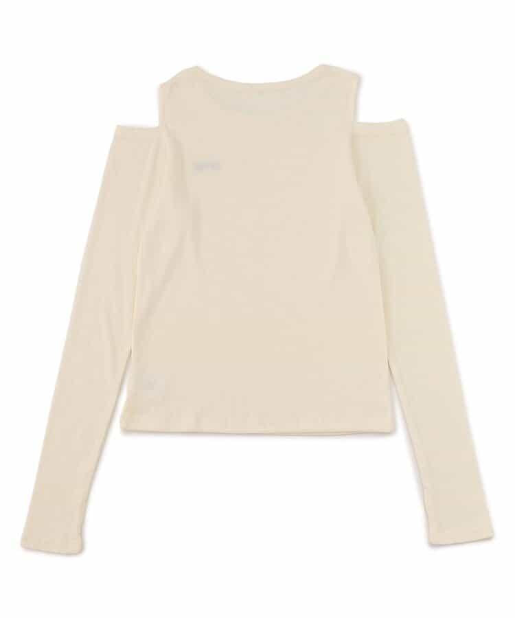 露肩羅紋長袖T恤