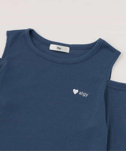 露肩羅紋長袖T恤