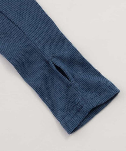 露肩羅紋長袖T恤