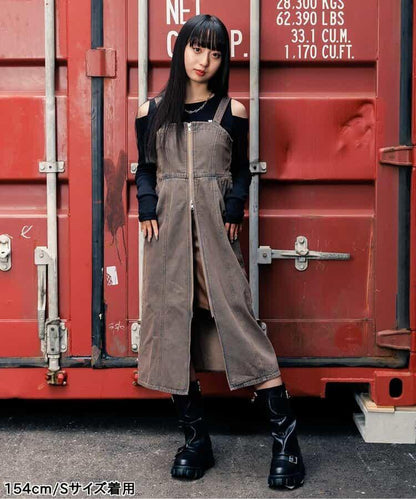 露肩羅紋長袖T恤