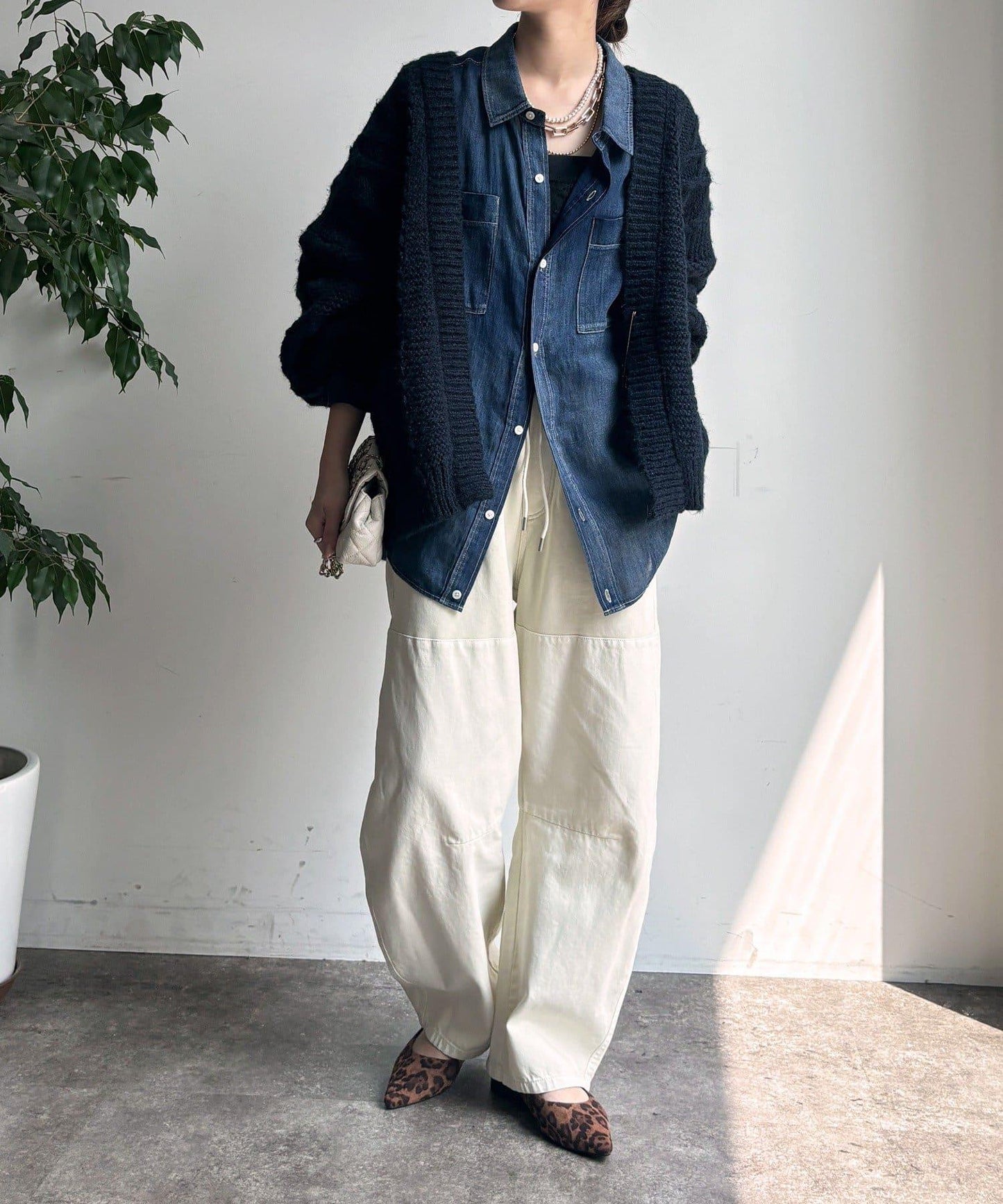 成衣染色拼接長褲