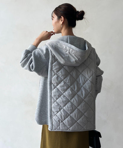 現代風格拼接棉服連帽夾克