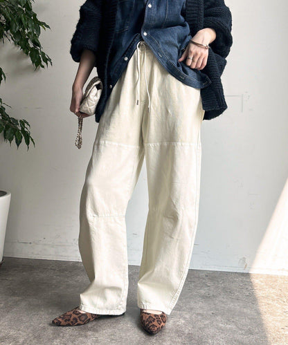 成衣染色拼接長褲