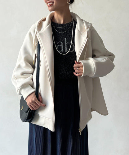 現代風格拼接棉服連帽夾克