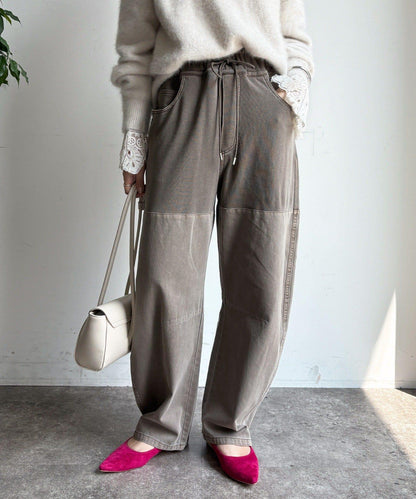 成衣染色拼接長褲