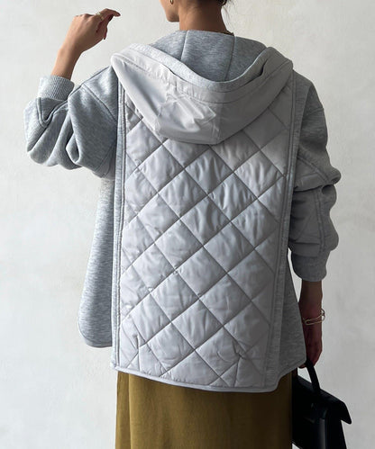 現代風格拼接棉服連帽夾克