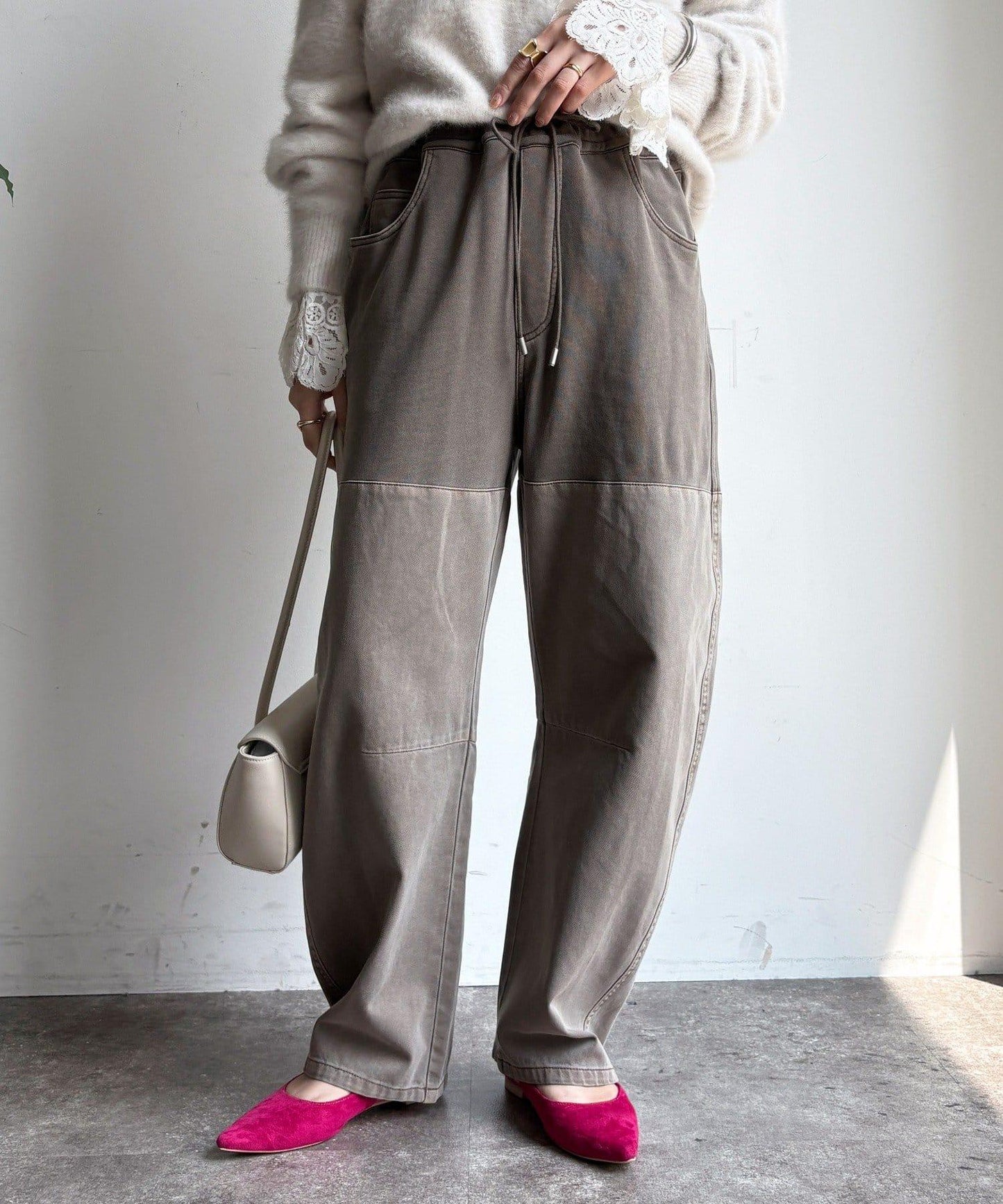 成衣染色拼接長褲