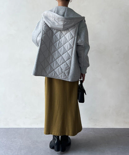 現代風格拼接棉服連帽夾克