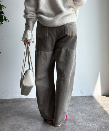 成衣染色拼接長褲