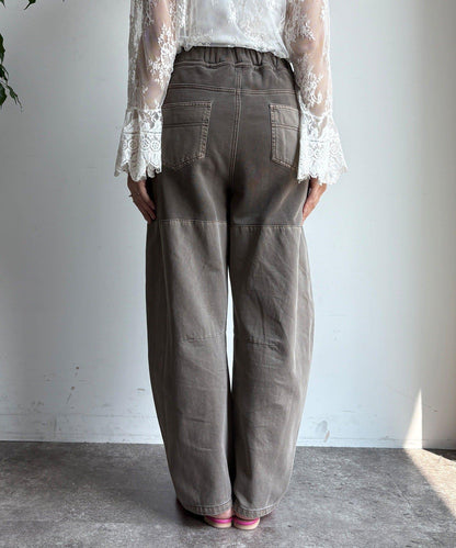 成衣染色拼接長褲