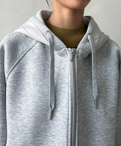 現代風格拼接棉服連帽夾克