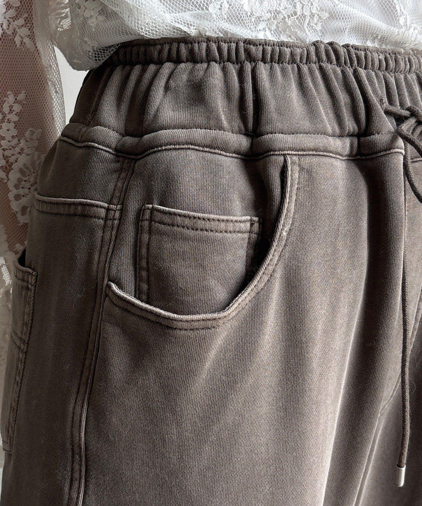 成衣染色拼接長褲