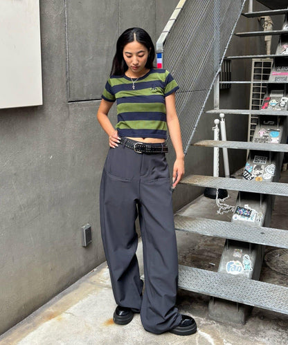 【WHO'S WHO gallery】橄欖球條紋修身針織衫