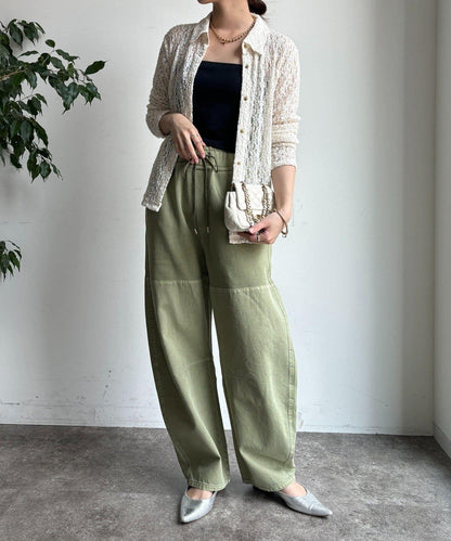 成衣染色拼接長褲