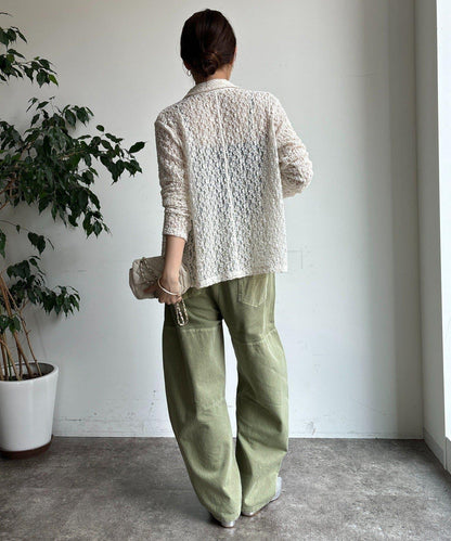 成衣染色拼接長褲