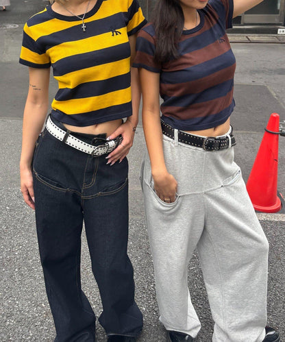 【WHO'S WHO gallery】橄欖球條紋修身針織衫