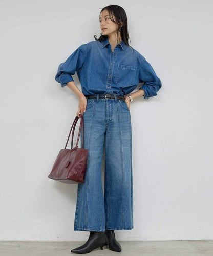 【近日開始】中縫拼接牛仔褲