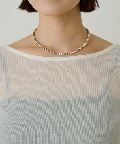 透視羅紋一字肩長袖T恤