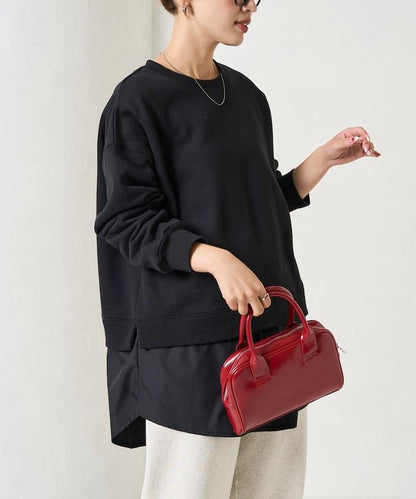 加絨衛衣拼接襯衫疊穿風格上衣