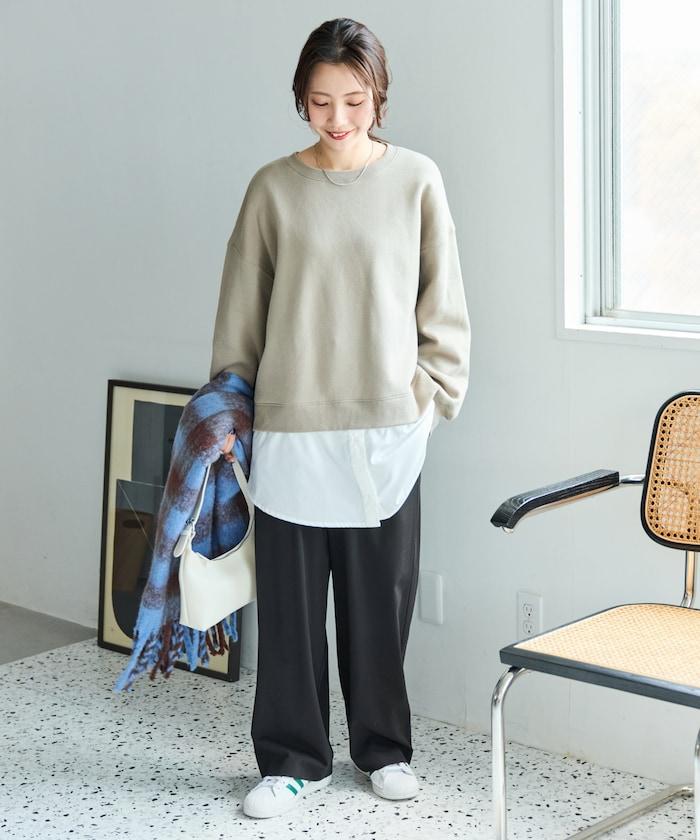 加絨衛衣拼接襯衫疊穿風格上衣