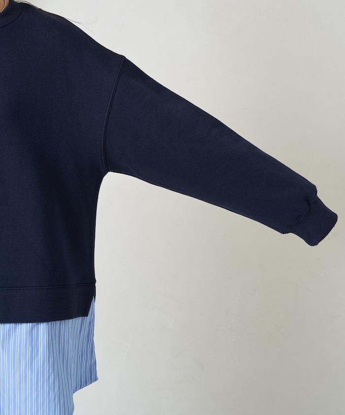 加絨衛衣拼接襯衫疊穿風格上衣