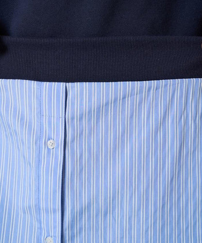 加絨衛衣拼接襯衫疊穿風格上衣