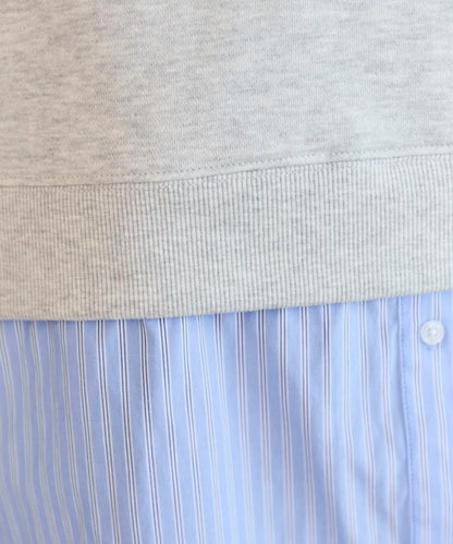 加絨衛衣拼接襯衫疊穿風格上衣