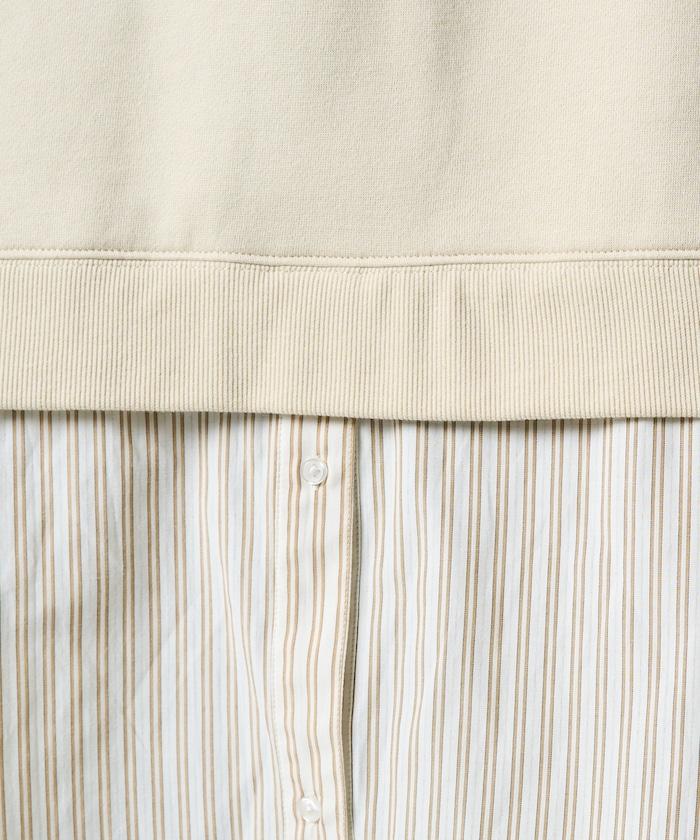 加絨衛衣拼接襯衫疊穿風格上衣