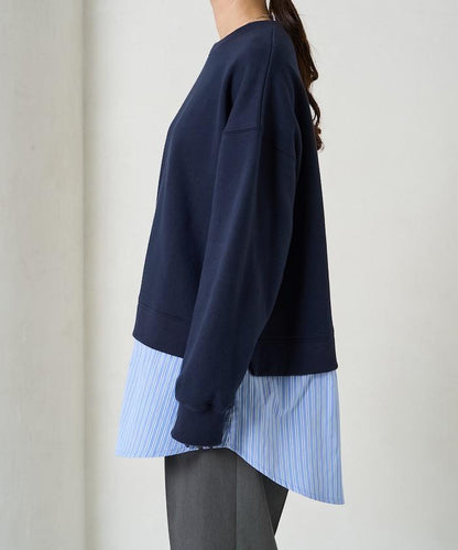 加絨衛衣拼接襯衫疊穿風格上衣