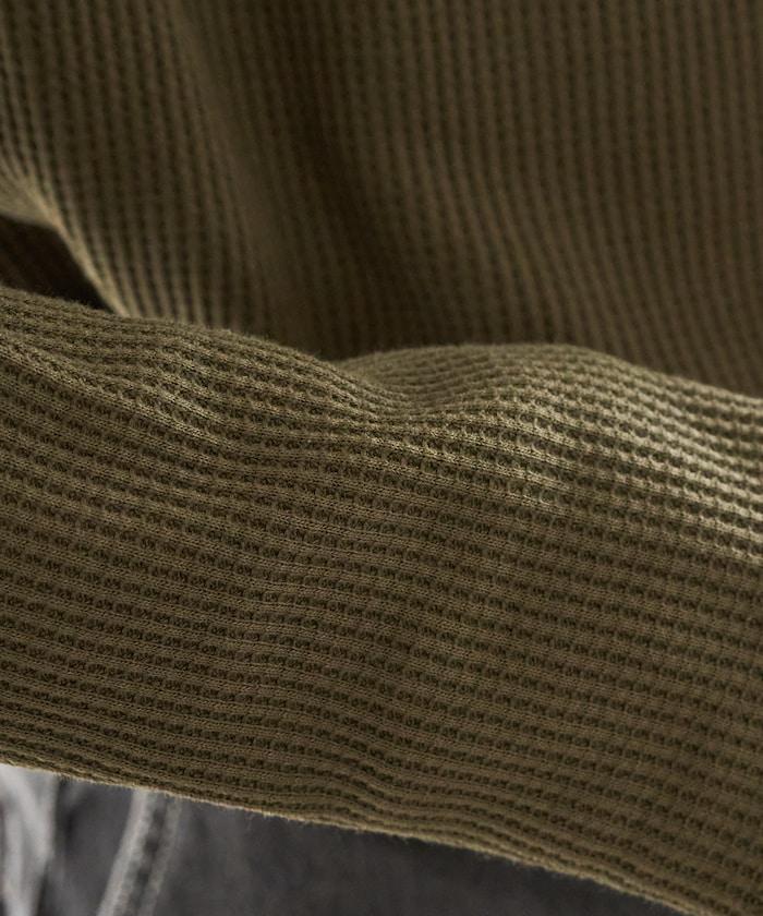 華夫格高領長款套頭衫