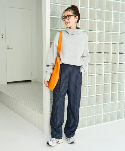 華夫格高領長款套頭衫