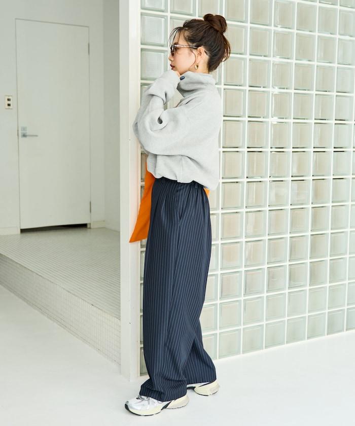 華夫格高領長款套頭衫