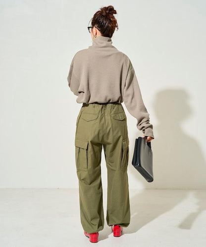 華夫格高領長款套頭衫