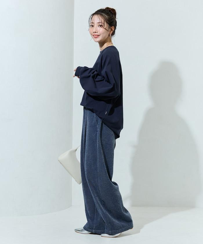 雪尼爾牛仔微絨休閒褲