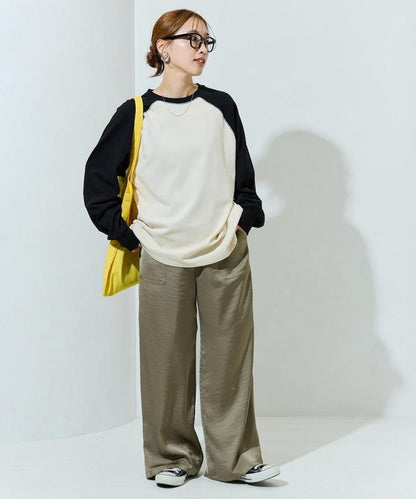 美國棉拼色長袖T恤