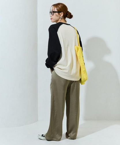 美國棉拼色長袖T恤