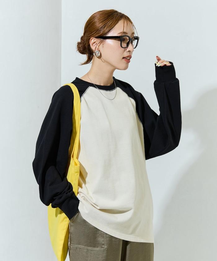 美國棉拼色長袖T恤