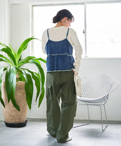 剪裁褶皺波點荷葉邊設計長袖T恤