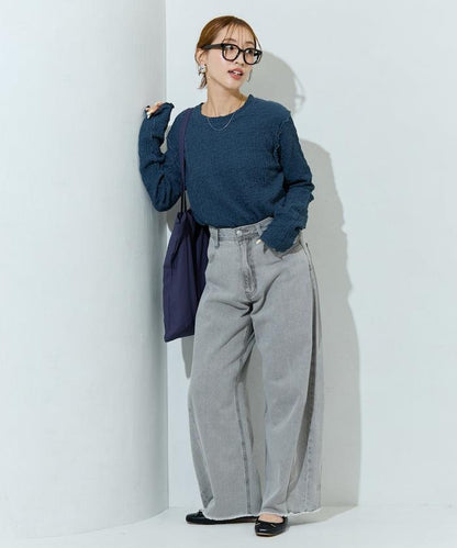 剪裁褶皺波點荷葉邊設計長袖T恤