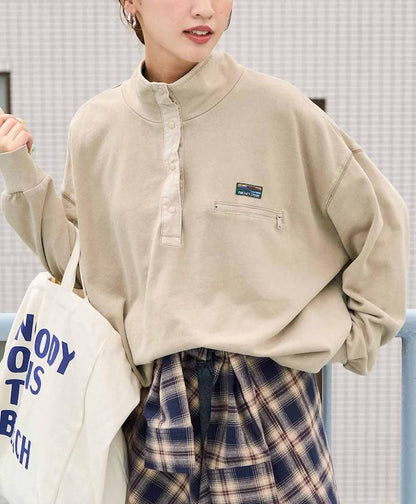 FREAK'S STORE OUTDOORS 仿舊工藝按扣套頭衫