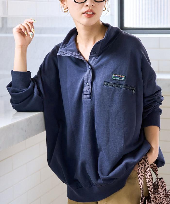 FREAK'S STORE OUTDOORS 仿舊工藝按扣套頭衫