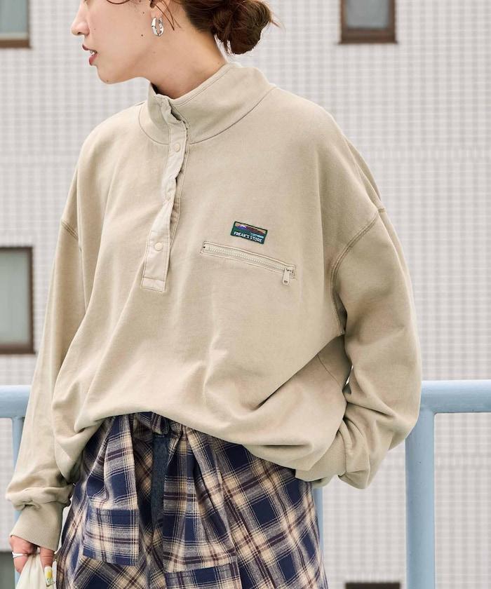 FREAK'S STORE OUTDOORS 仿舊工藝按扣套頭衫